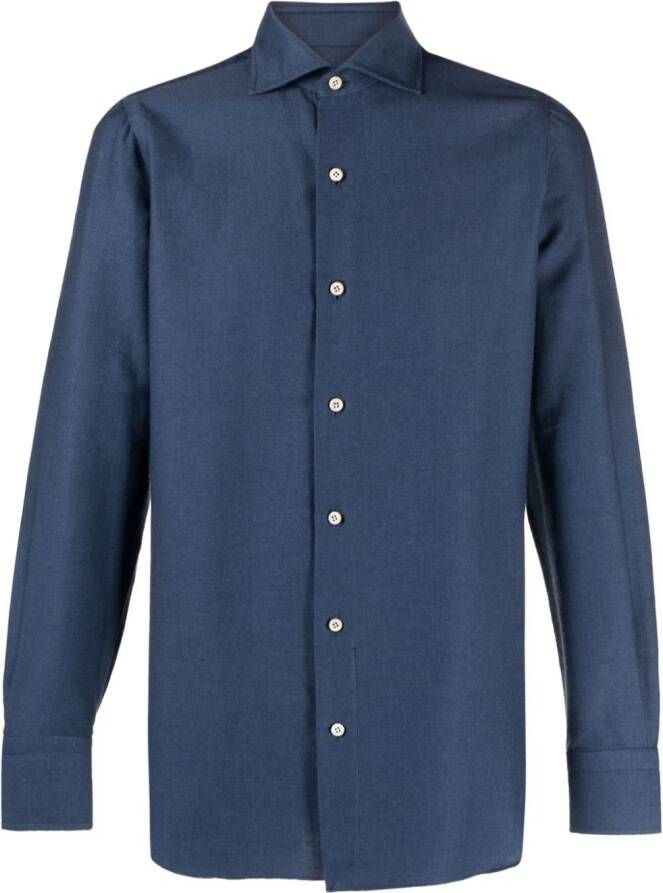 Finamore 1925 Napoli Overhemd van katoenmix Blauw