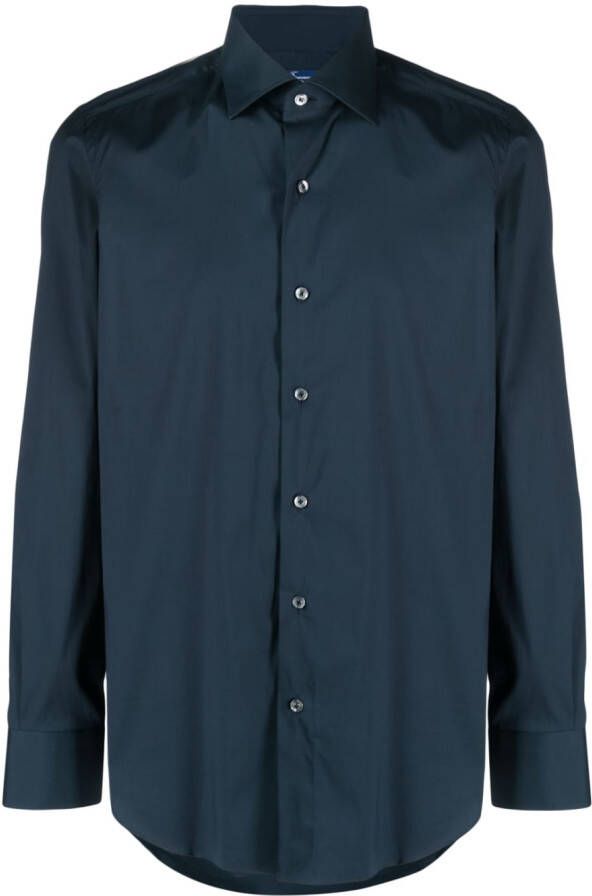 Finamore 1925 Napoli Effen overhemd Blauw