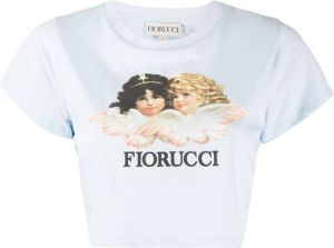 Fiorucci Cropped T-shirt Blauw