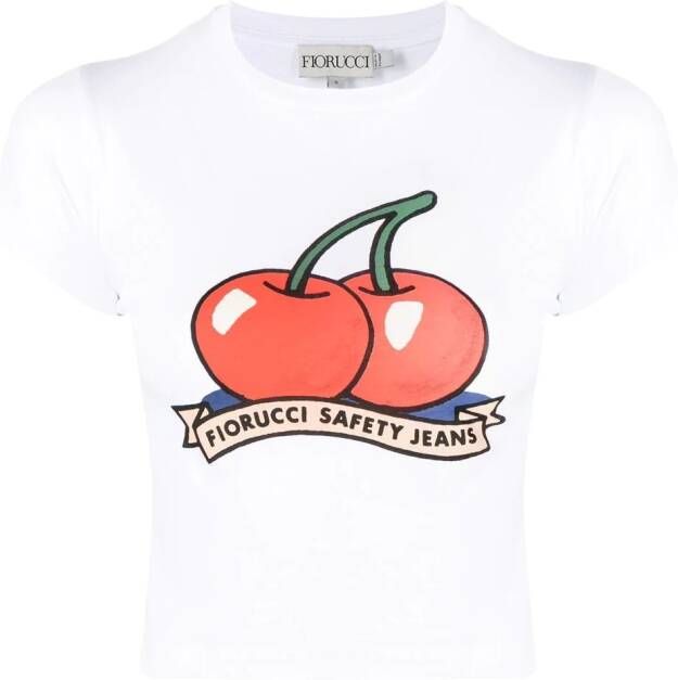 Fiorucci T-shirt met kersenprint Wit