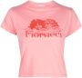 Fiorucci T-shirt met logoprint Roze - Thumbnail 1