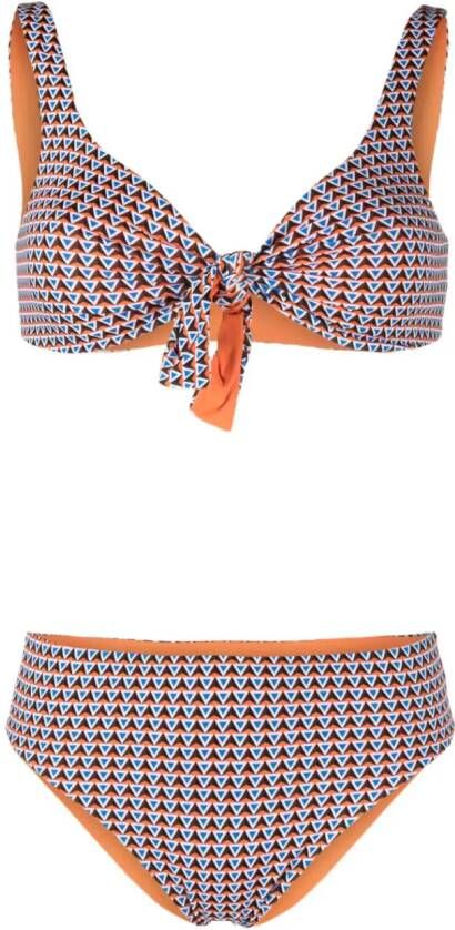 Fisico Bikini met geometrische print Oranje