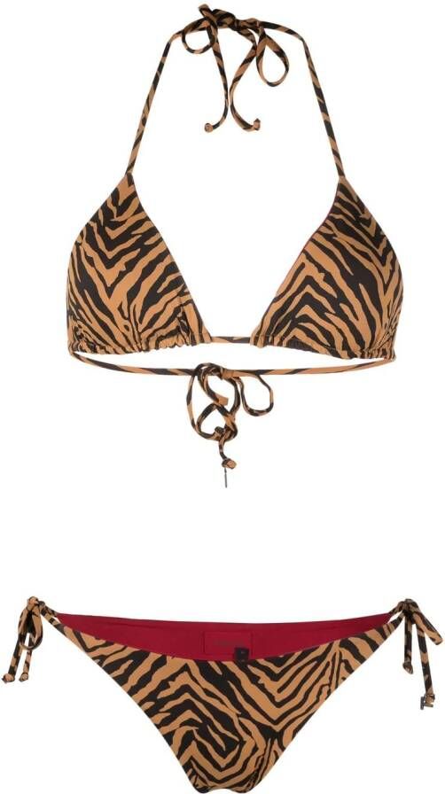 Fisico Bikini met logopatch Bruin