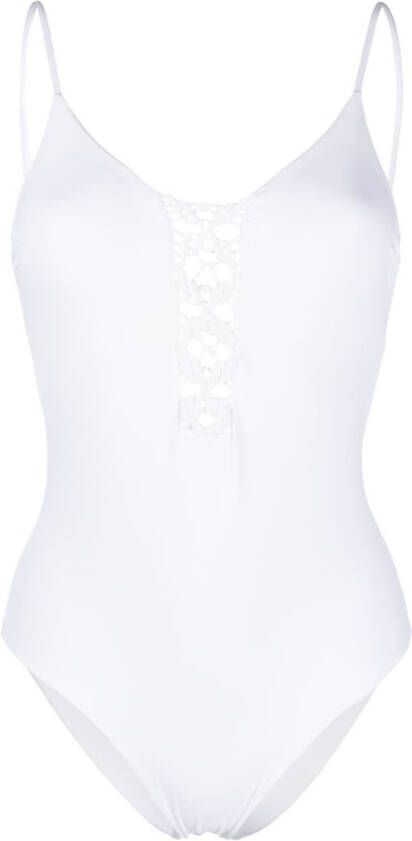 Fisico Badpak met gevlochten detail Wit