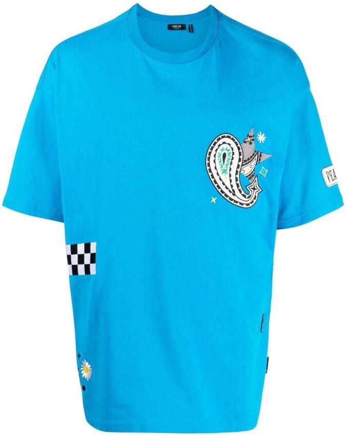 FIVE CM T-shirt met borduurwerk Blauw