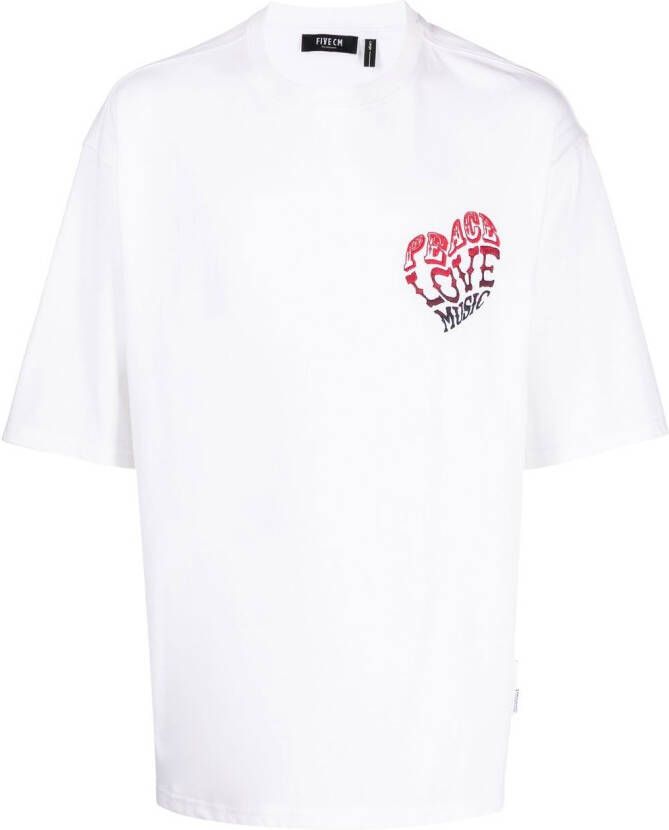 FIVE CM Overhemd met geborduurd logo Wit