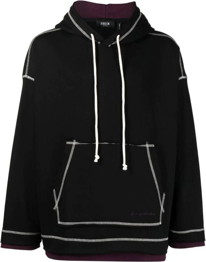 FIVE CM Hoodie met contrasterend stiksel Zwart