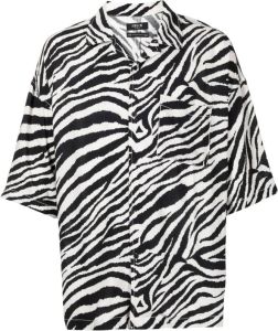 FIVE CM Overhemd met zebraprint Zwart