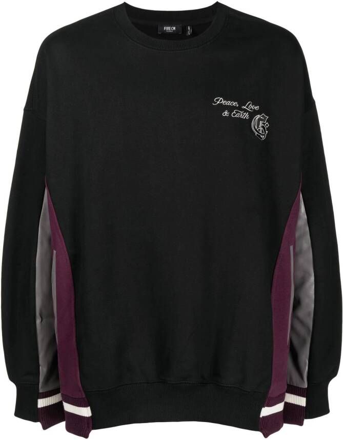 FIVE CM Sweater met logoprint Zwart
