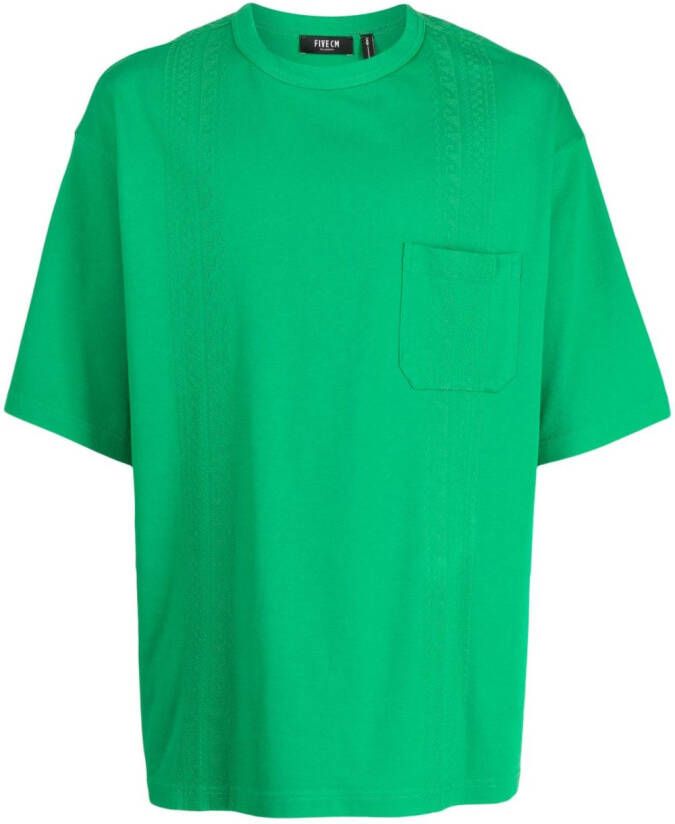 FIVE CM T-shirt met borduurwerk Groen