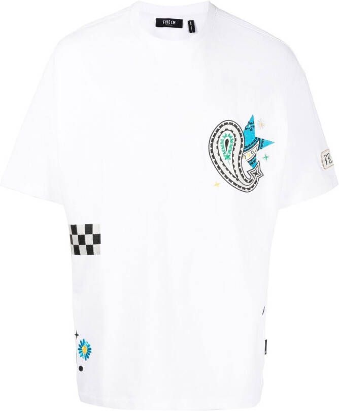 FIVE CM T-shirt met borduurwerk Wit