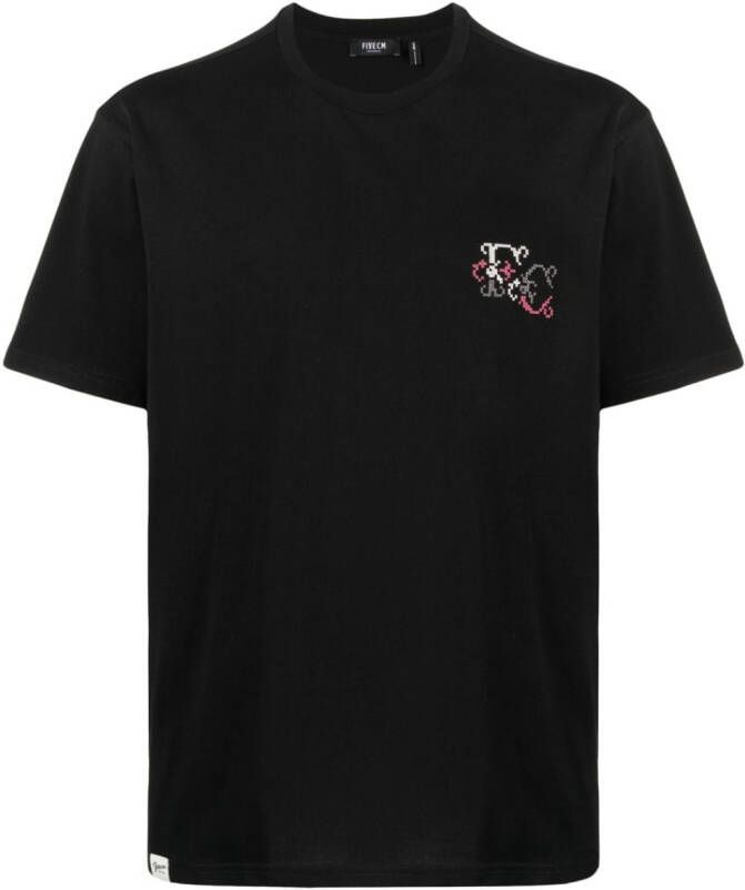 FIVE CM T-shirt met geborduurd logo Zwart