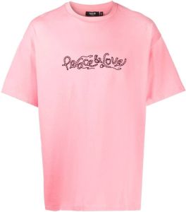FIVE CM T-shirt met geborduurde tekst Roze