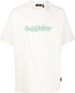 FIVE CM T-shirt met geborduurde tekst Wit