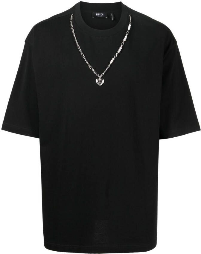 FIVE CM T-shirt met kettingdetail Zwart