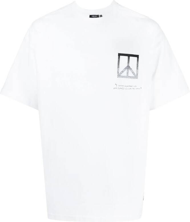 FIVE CM T-shirt met tekst Wit