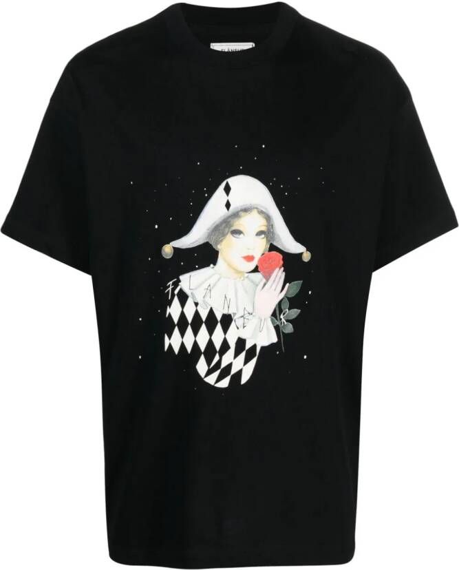 FLÂNEUR Katoenen T-shirt Zwart