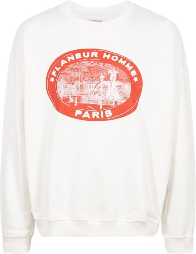 FLÂNEUR Sweater met logoprint Beige