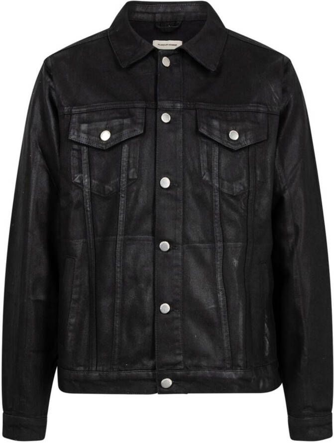 Flaneur Homme Truckerjack met waslaag Zwart