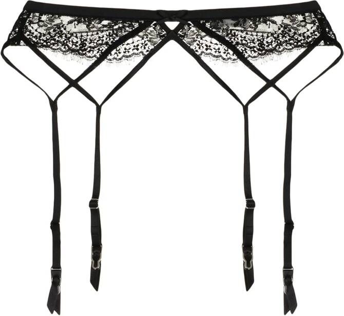 Fleur Du Mal Jarretelgordel met kant Zwart