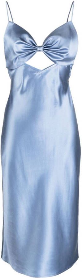 Fleur Du Mal Midi-jurk met strikdetail Blauw