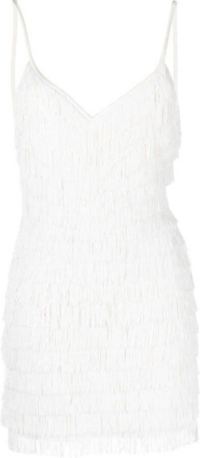 Fleur Du Mal Mini-jurk met franje Wit