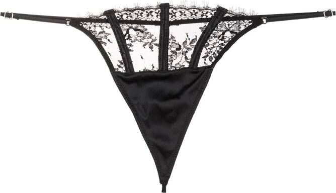 Fleur Du Mal String met kant Zwart