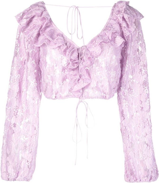 For Love And Lemons Blouse met ruches Paars
