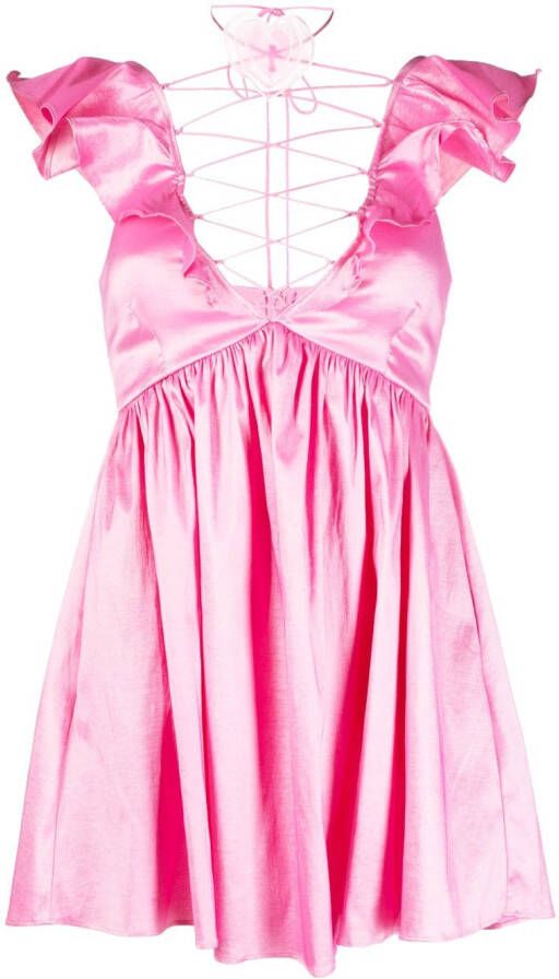 For Love And Lemons Mini-jurk met veters Roze