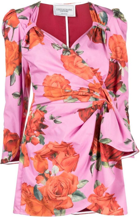Forte Dei Marmi Couture Jurk met bloemenprint Roze