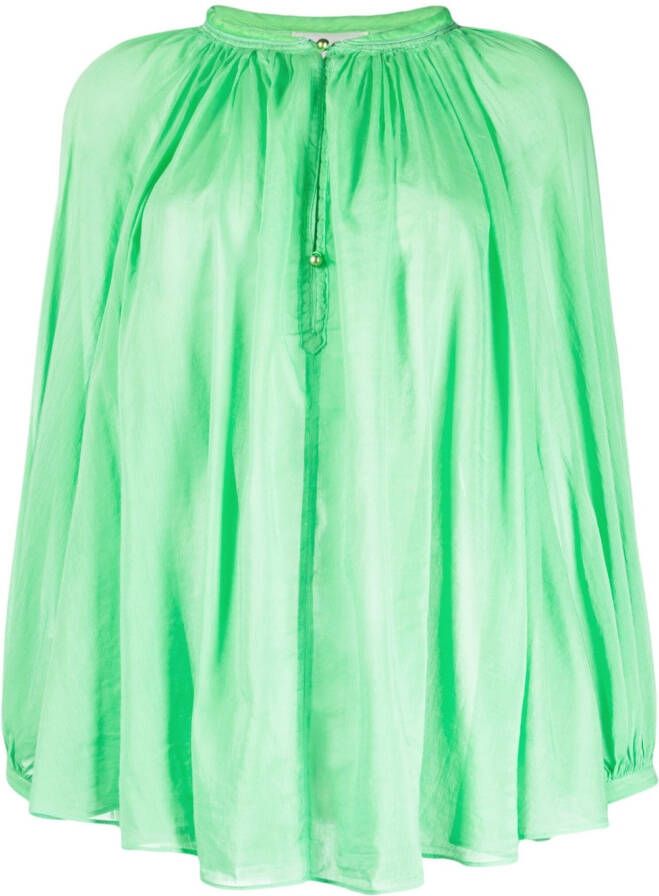 Forte Zijden blouse Groen