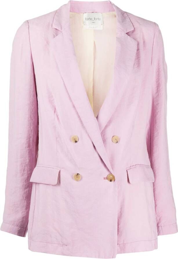 Forte Blazer met dubbele rij knopen Roze