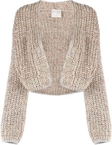 Forte chunky-knit cropped cardigan Beige