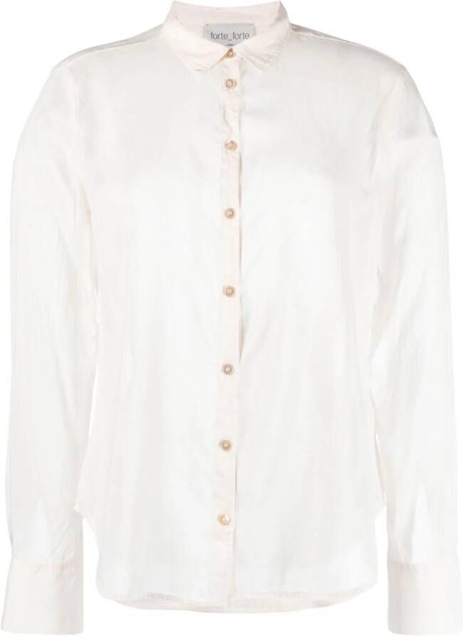 Forte Doorzichtige blouse Wit