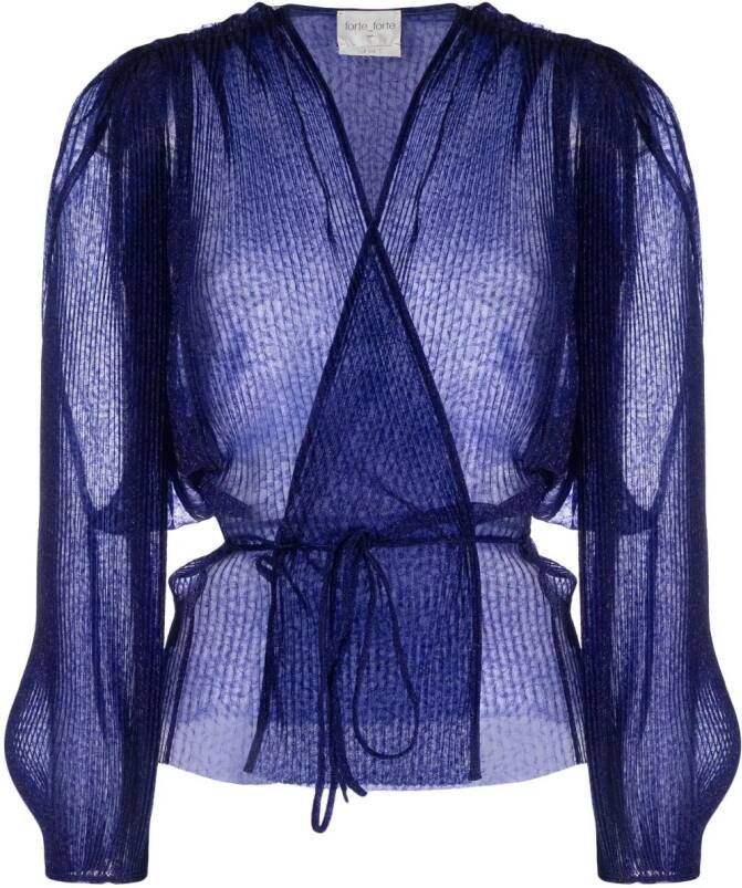 Forte Geplooide blouse Blauw