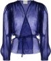 Forte Geplooide blouse Blauw - Thumbnail 1