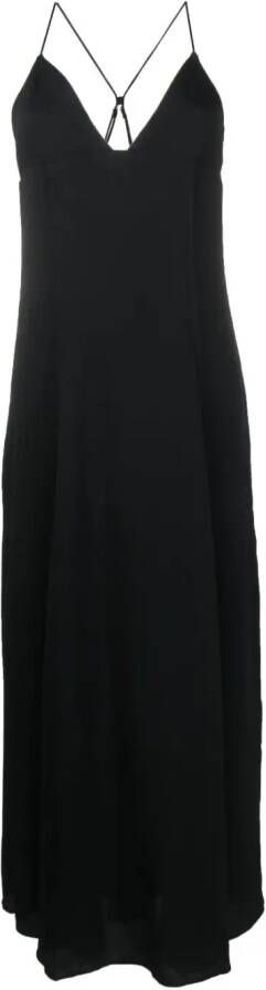 Forte Maxi-jurk met gekruiste bandjes Zwart