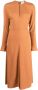 Forte Midi-jurk met split in de hals Oranje - Thumbnail 1