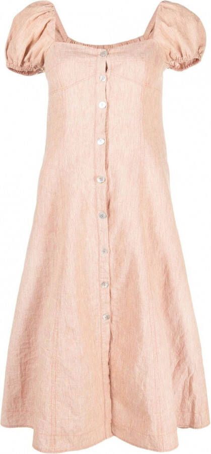 Forte Jurk met pofmouwen Roze