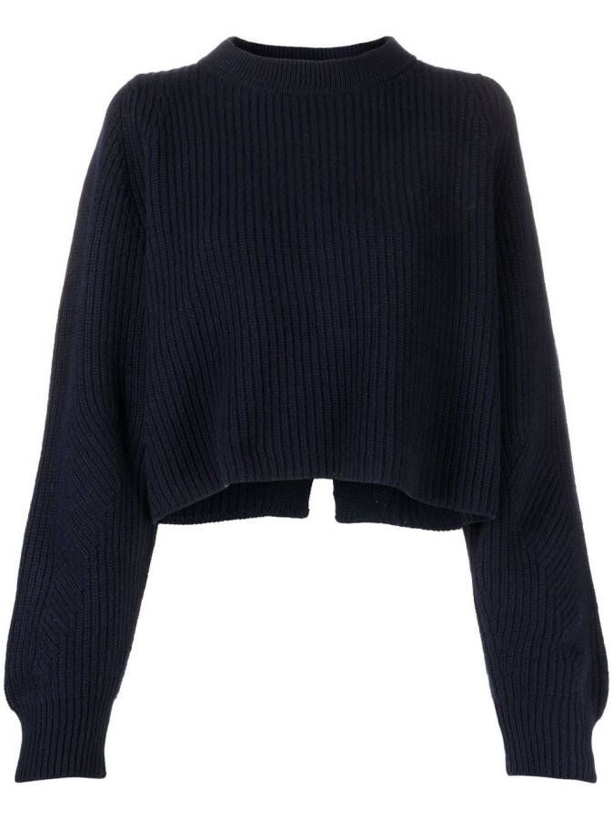 Forte Ribgebreide trui Blauw