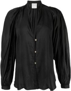 Forte Semi-transparante blouse Zwart