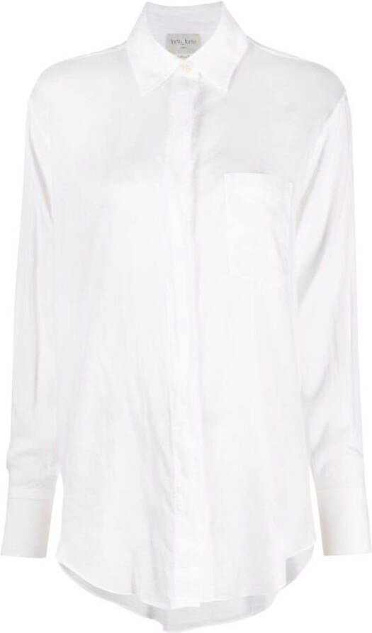 Forte Doorzichtige blouse Wit