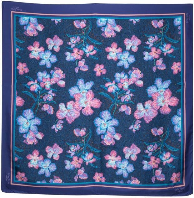 Forte Sjaal met bloemenprint Blauw