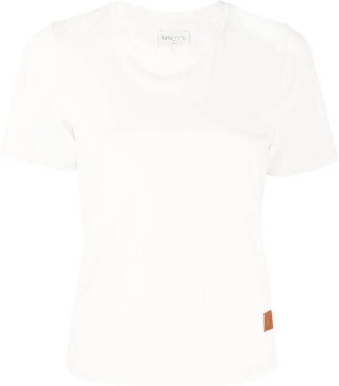 Forte T-shirt met logopatch Wit