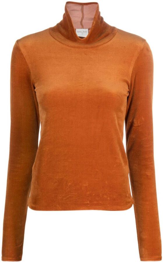 Forte Top met fluwelen effect Bruin