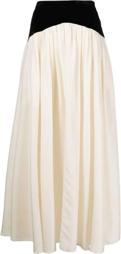 Forte Tweekleurige maxi-jurk Beige