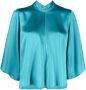 Forte Zijden blouse Blauw - Thumbnail 1