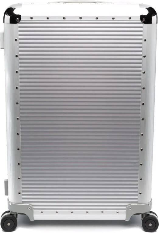 FPM Milano Bank S Spinner 76cm aluminium koffer met studs Zilver