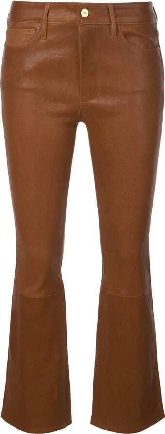 FRAME Leren broek Bruin