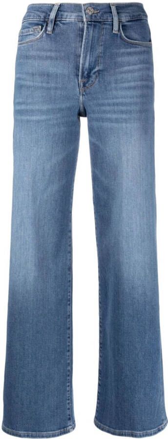 FRAME straight-leg cotton jeans Blauw